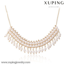 42667- Xuping Beaded White Pearl Jewelry collar de borla de diseño